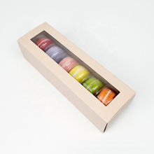 6 macaron cookie paper printing logo custom packaging drawer window box with plastic blister tray